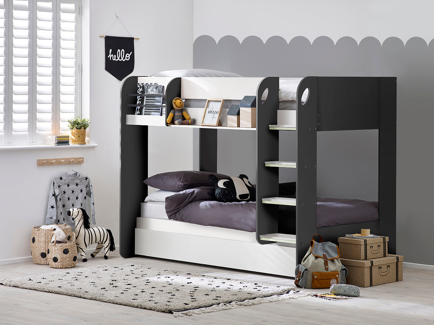 Julian Bowen Mars Bunk Bed & Underbed - Grey