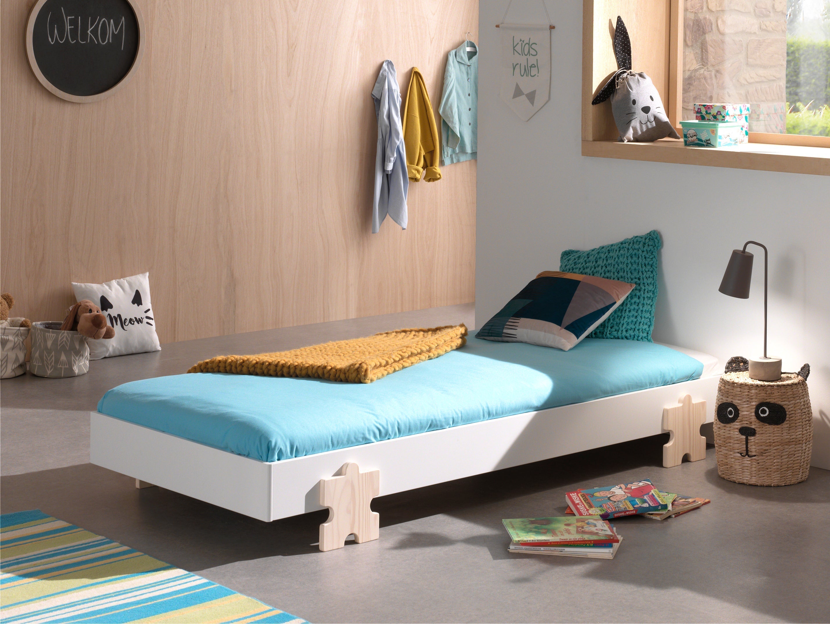 Vipack Modulo Puzzle Kids Single Stacker Bed - White