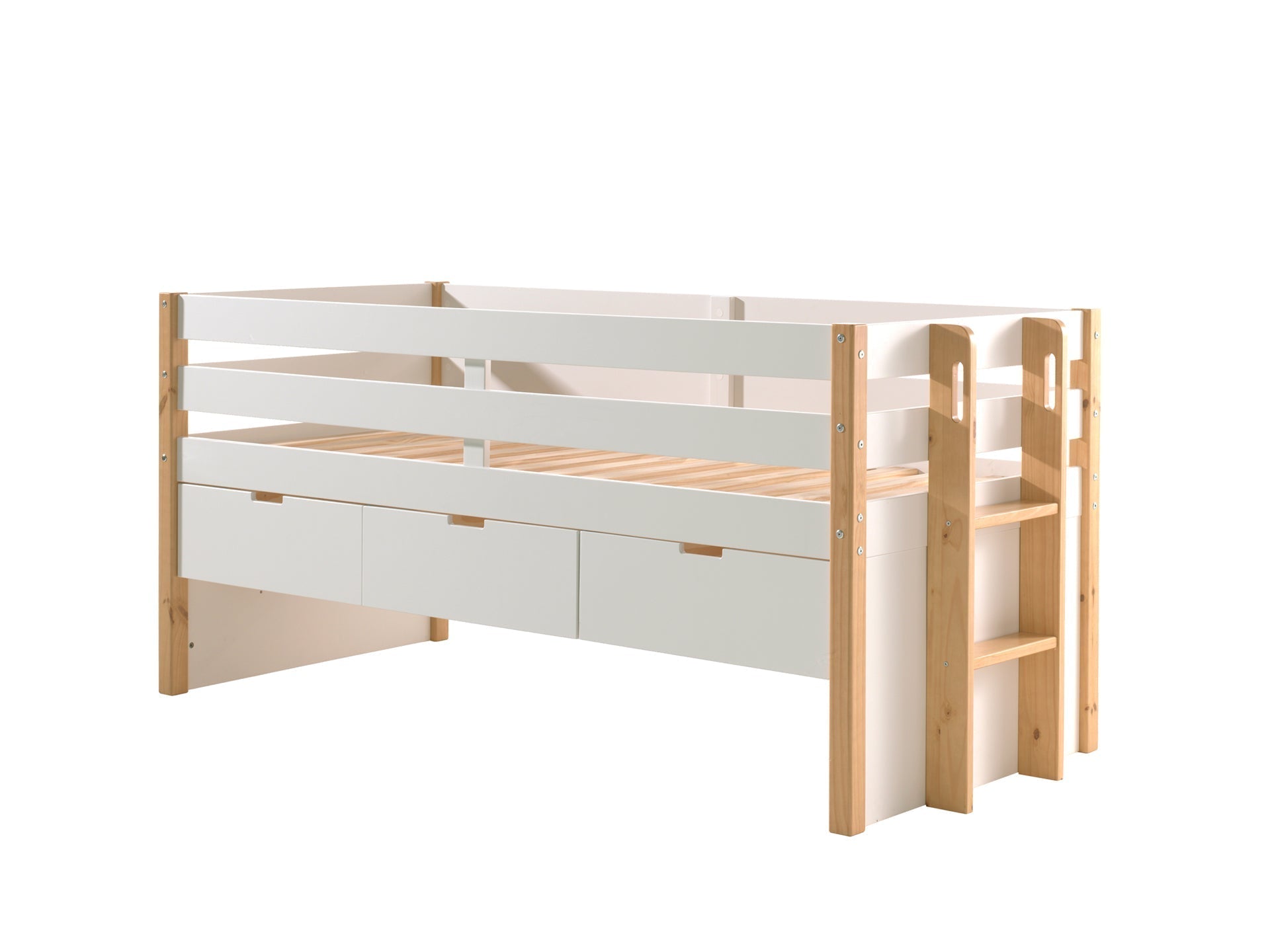 Vipack Margrit Kids Cabin Bed with Drawers & Ladder - White