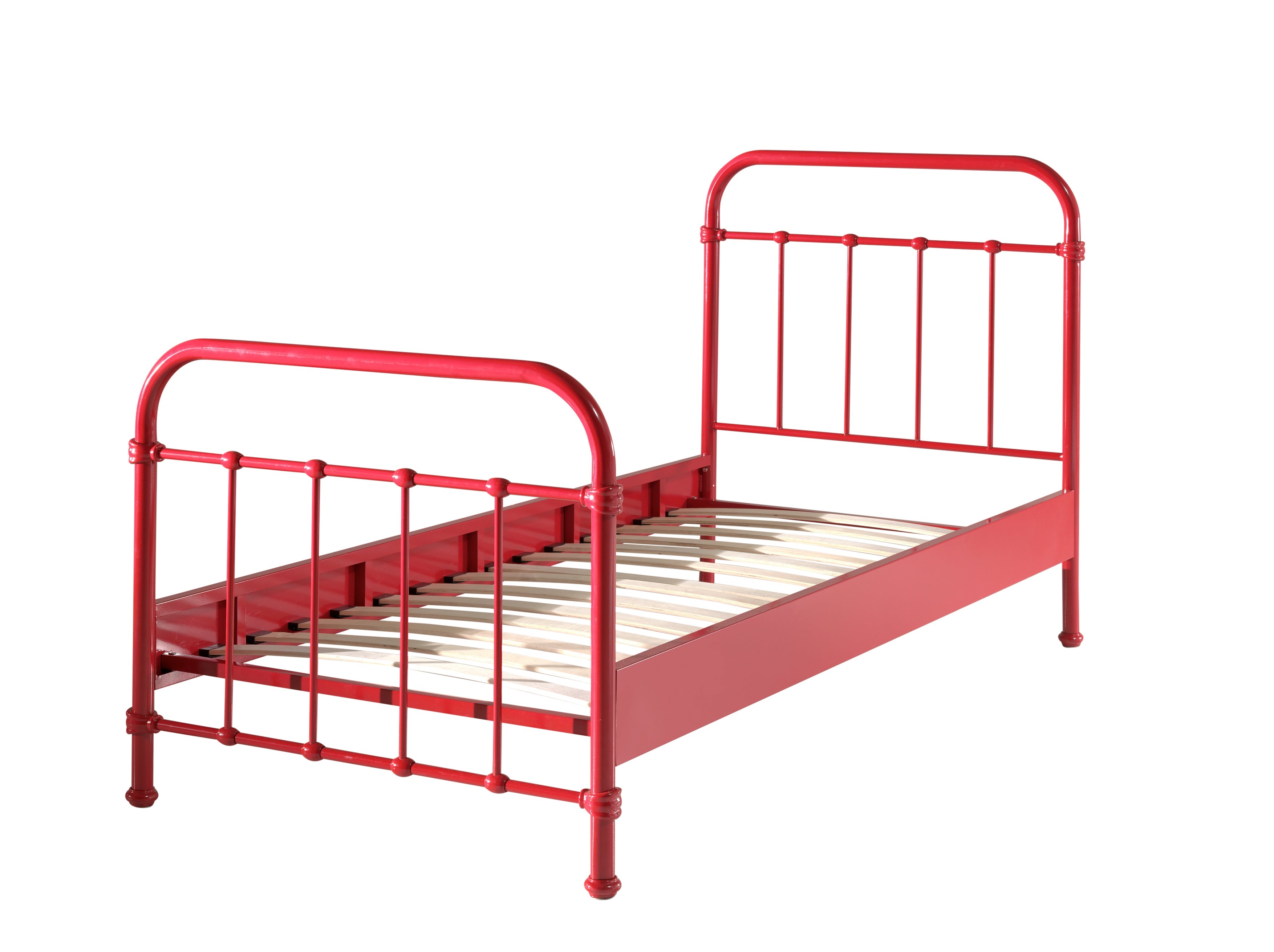 Vipack New York Kids Single Metal Bed - Red