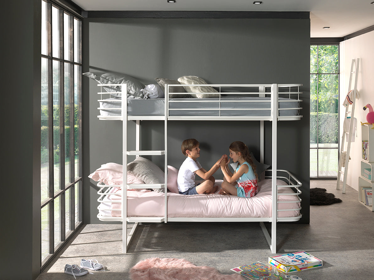 Vipack Oscar Metal Bunk Bed Scandinavian Design - White