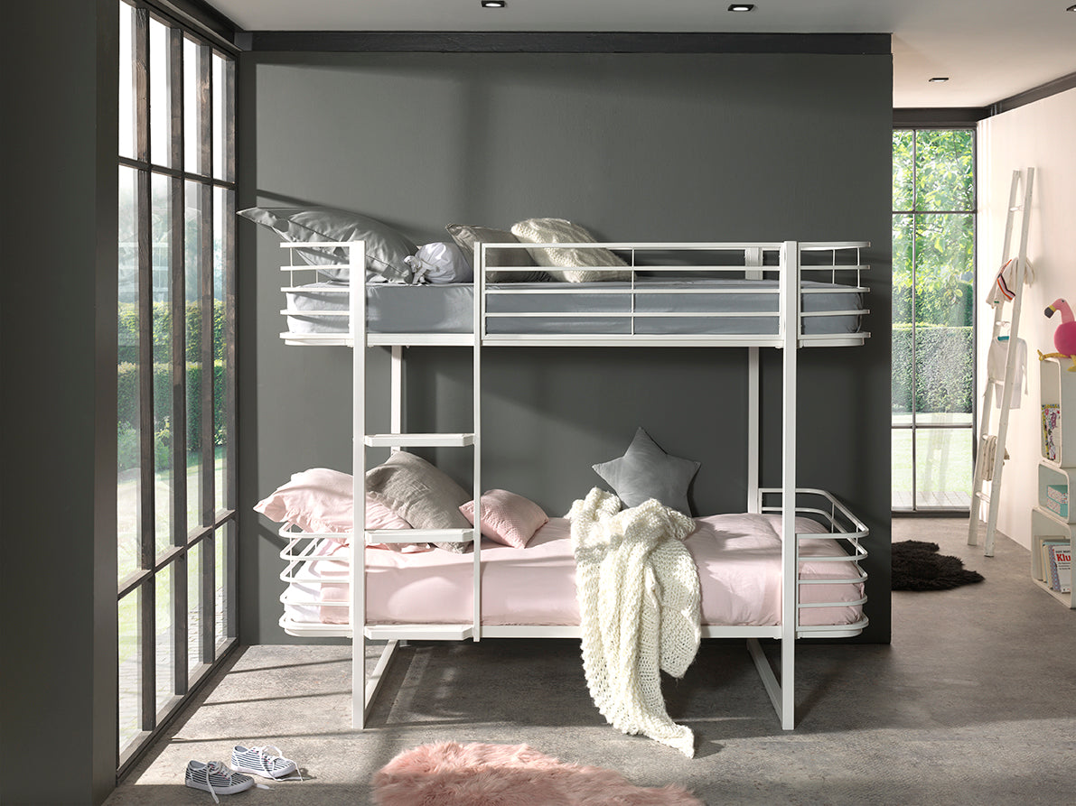 Vipack Oscar Metal Bunk Bed Scandinavian Design - White