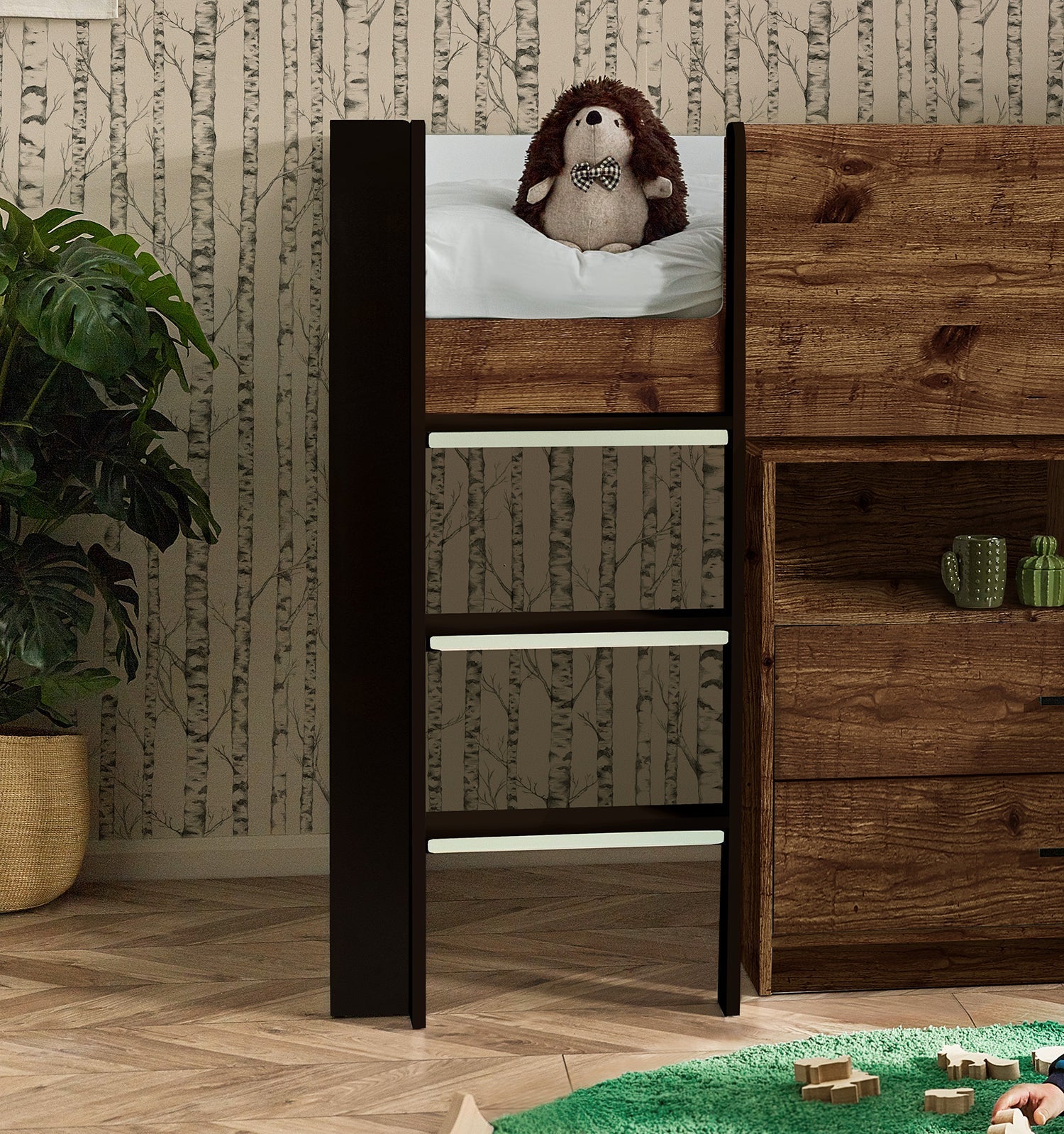 Julian Bowen Otis Midsleeper Bed - Urban Rustic And Black