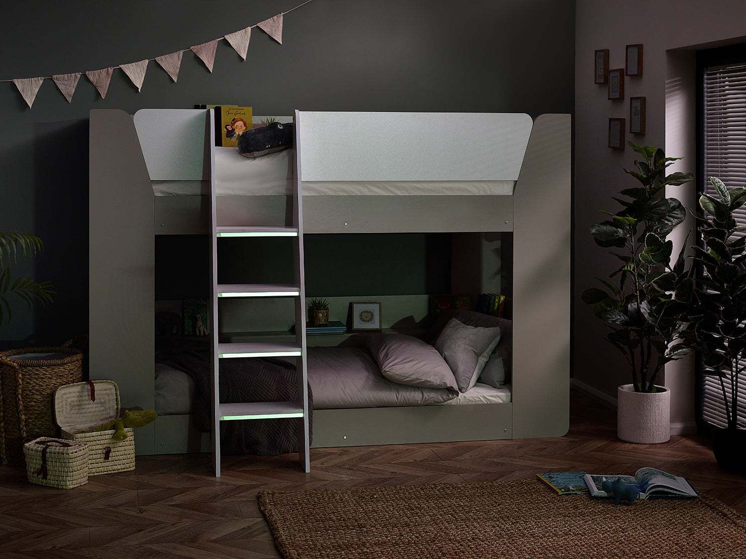 Julian Bowen Parsec Bunk Bed - Taupe & White