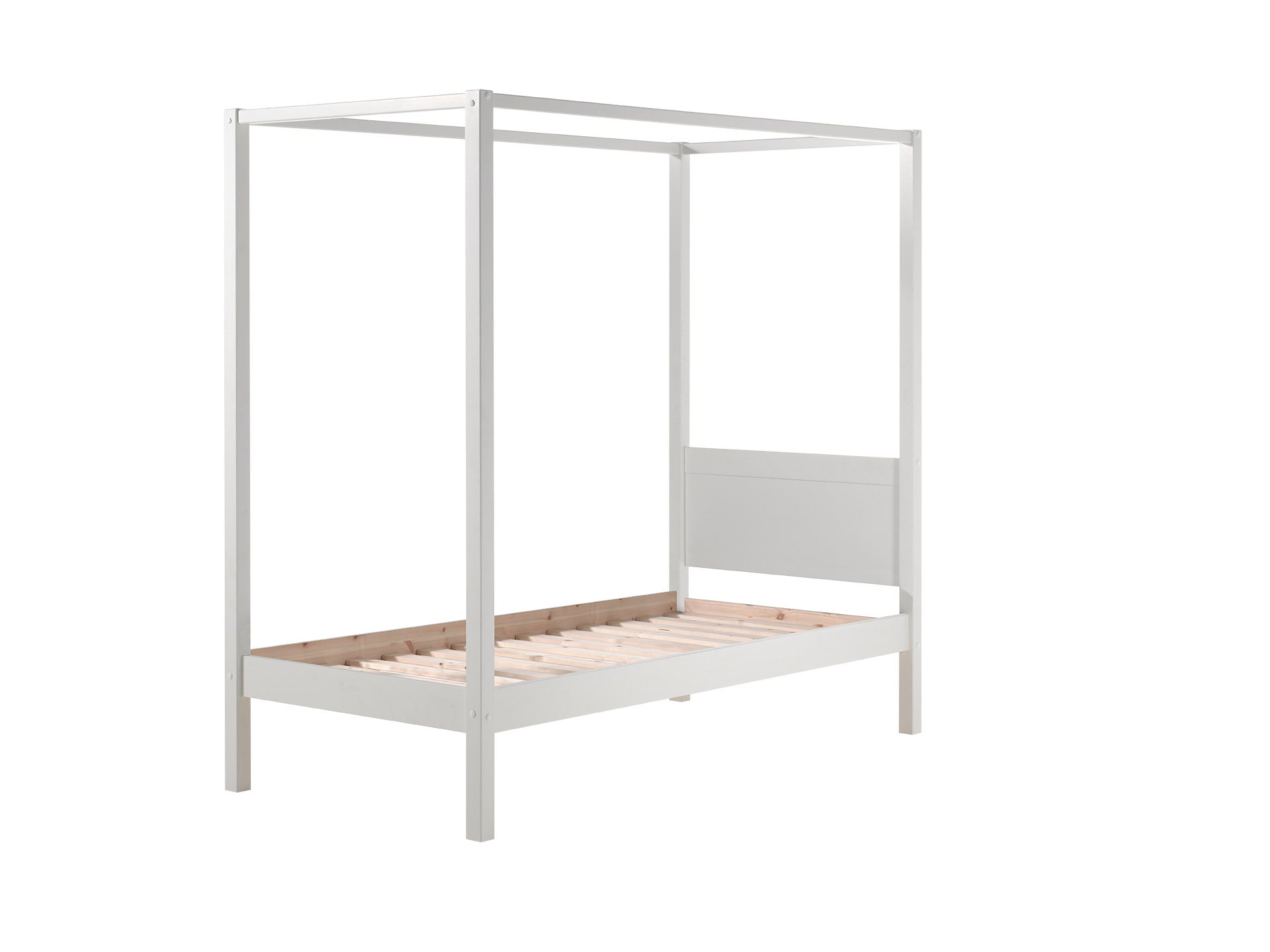 Vipack Pino Canopy Kids Single Bed - White