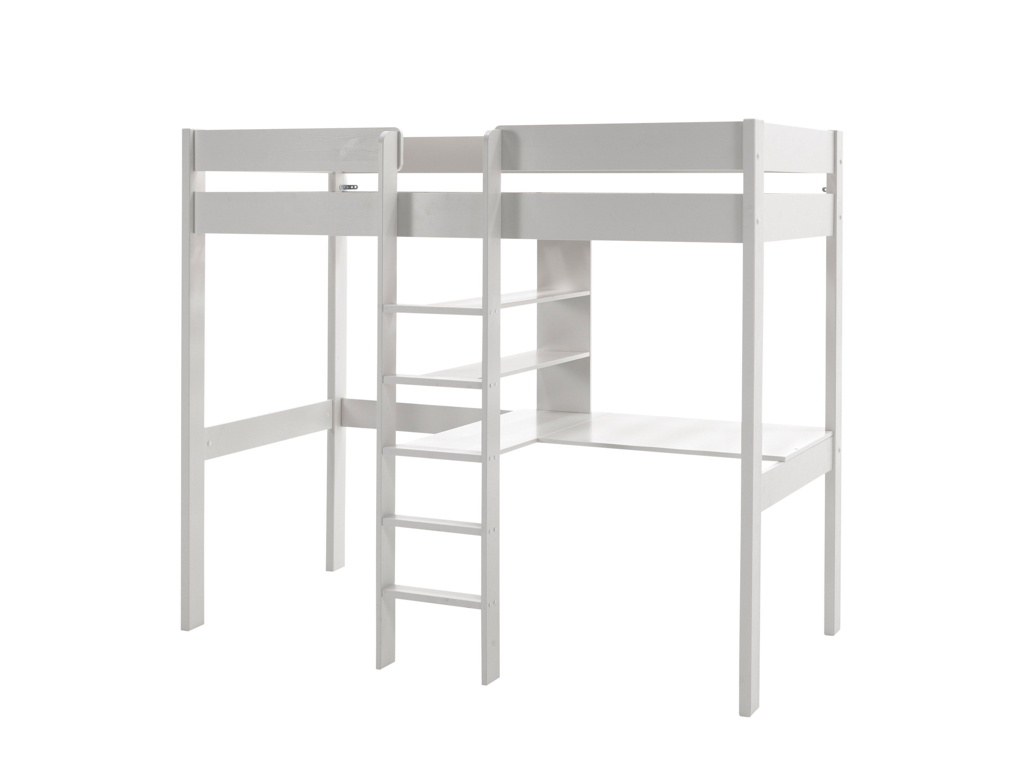 Vipack Pino High Sleeper Kids Bed with Desk & Sofabed - White