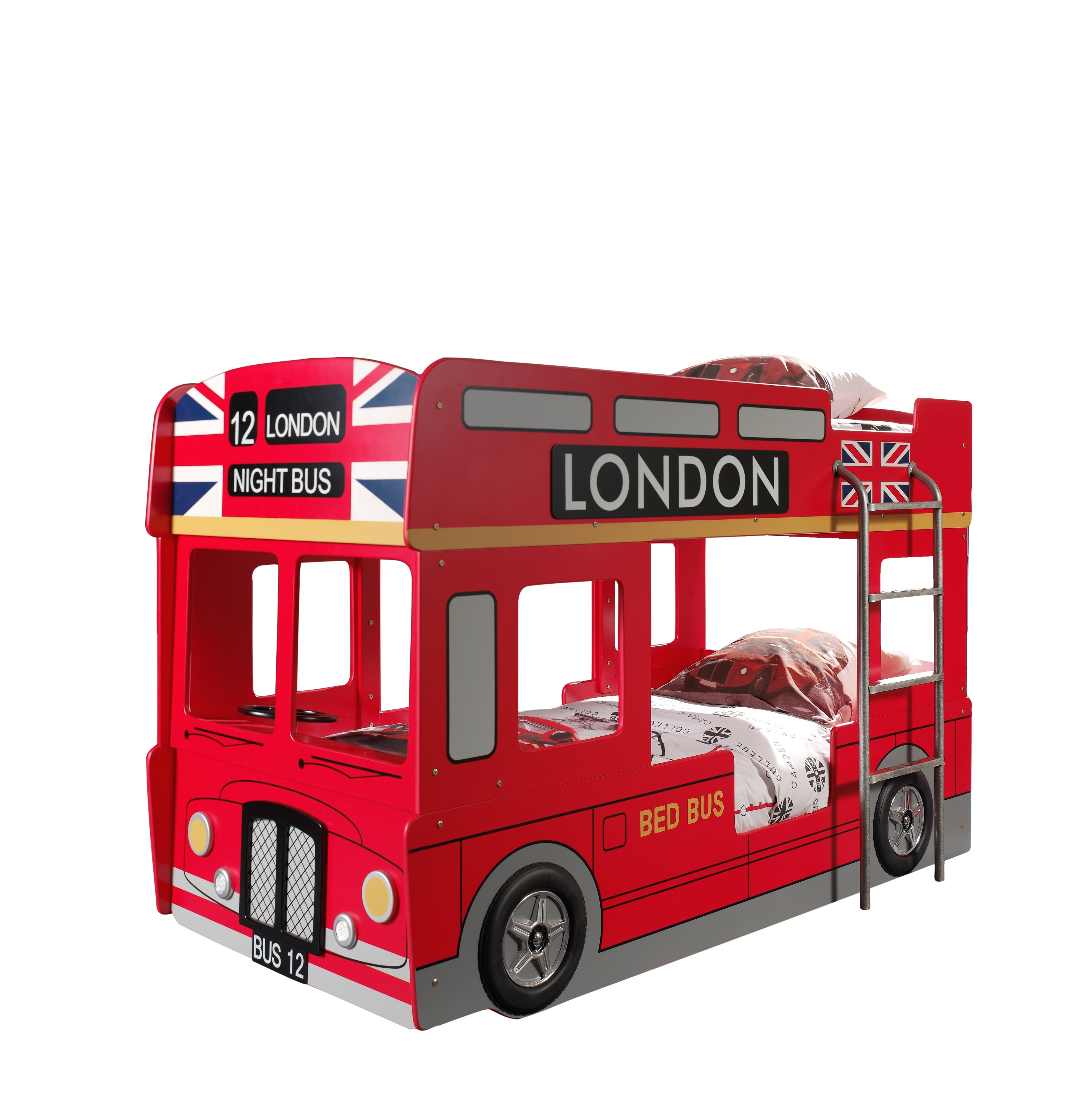 Vipack London Bus Kids Bunk Bed - Red