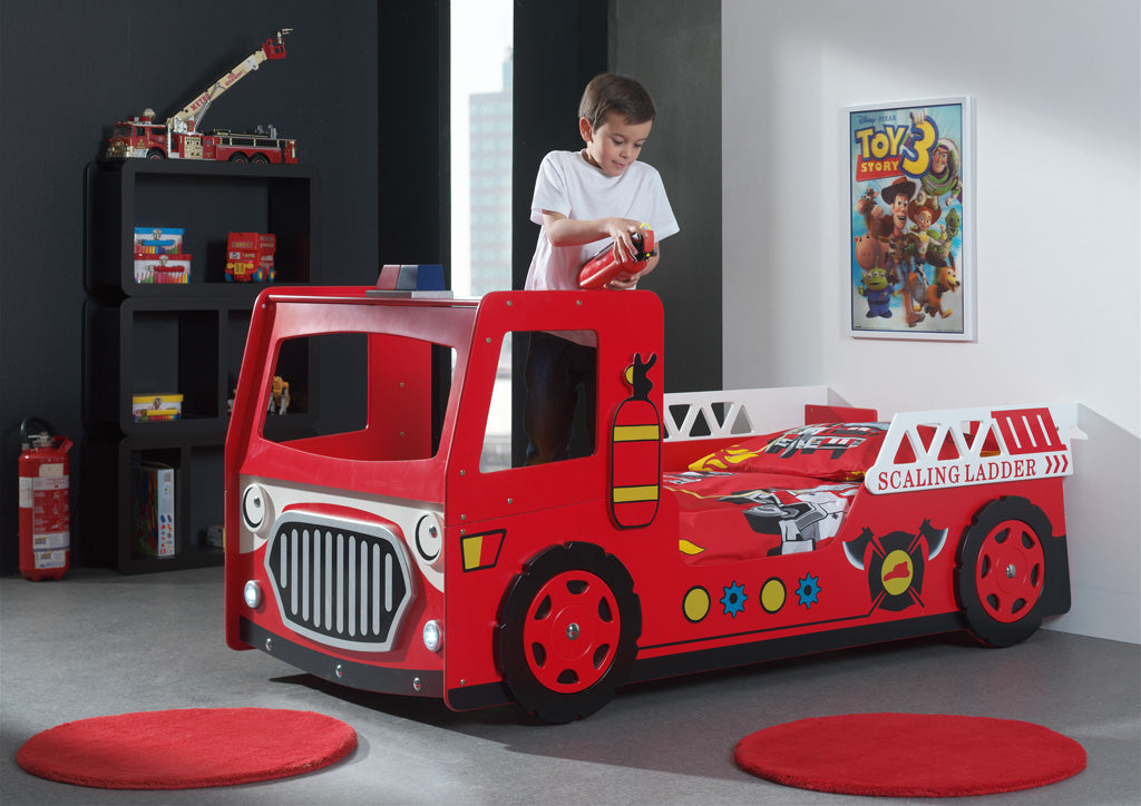 Vipack Fire Truck Kids Bed - Red