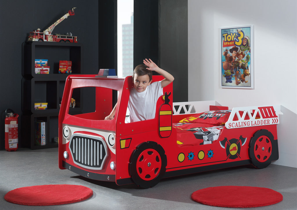 Vipack Fire Truck Kids Bed - Red