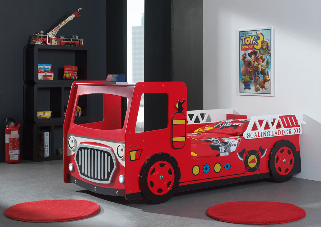 Vipack Fire Truck Kids Bed - Red