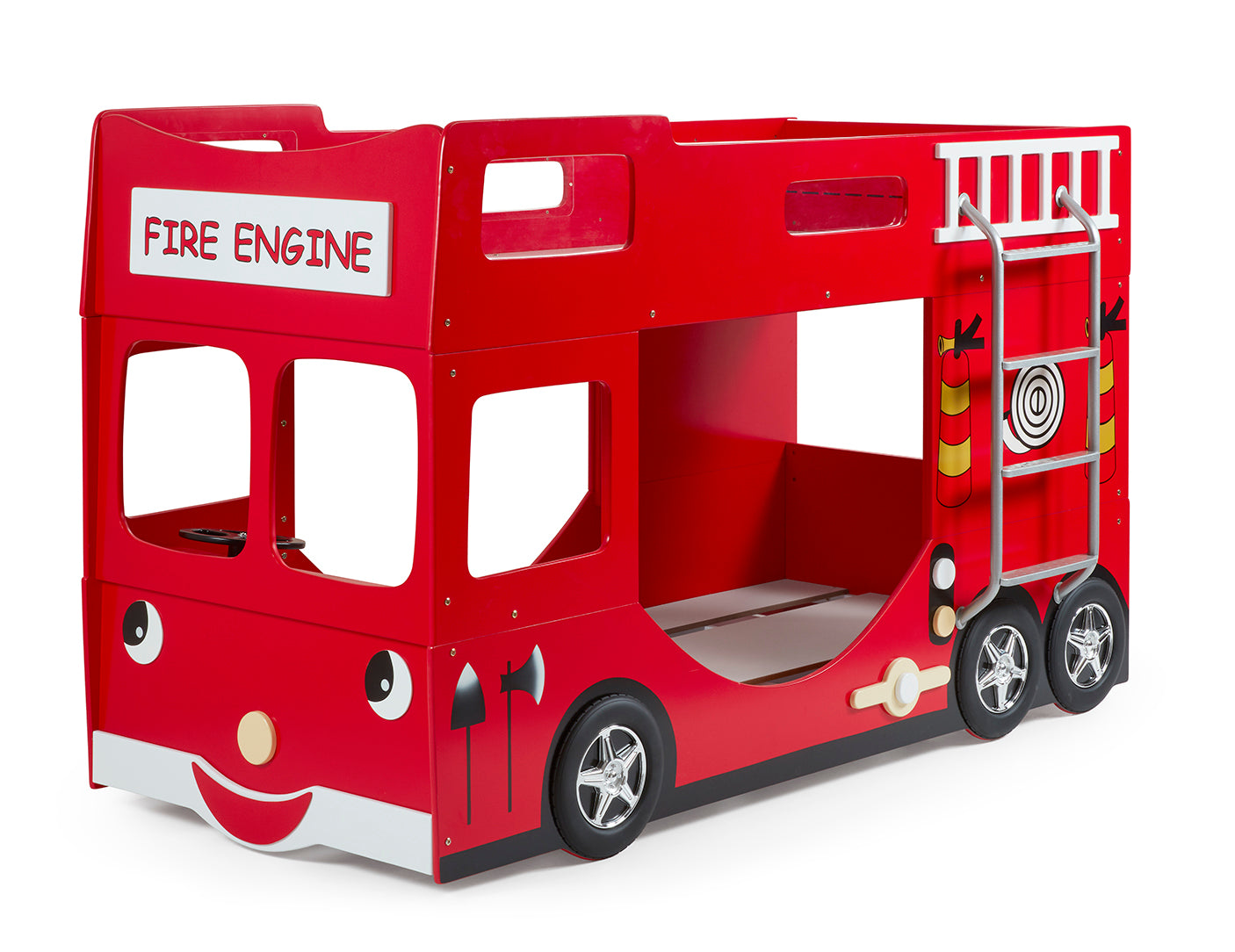 Vipack Kids Fire Truck Bunk Beds - Red