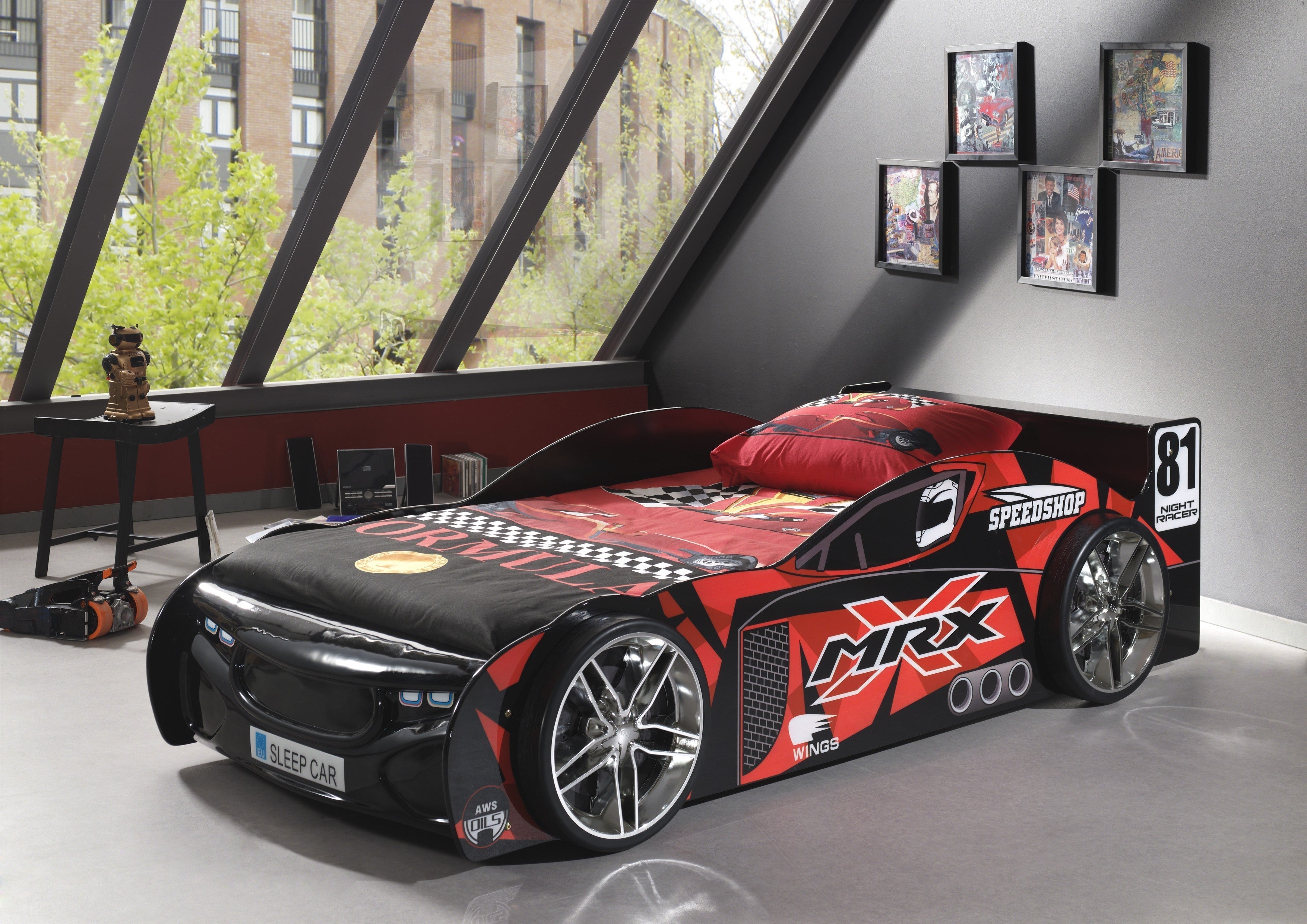 Vipack MRX Speed Kids Car Bed - Black