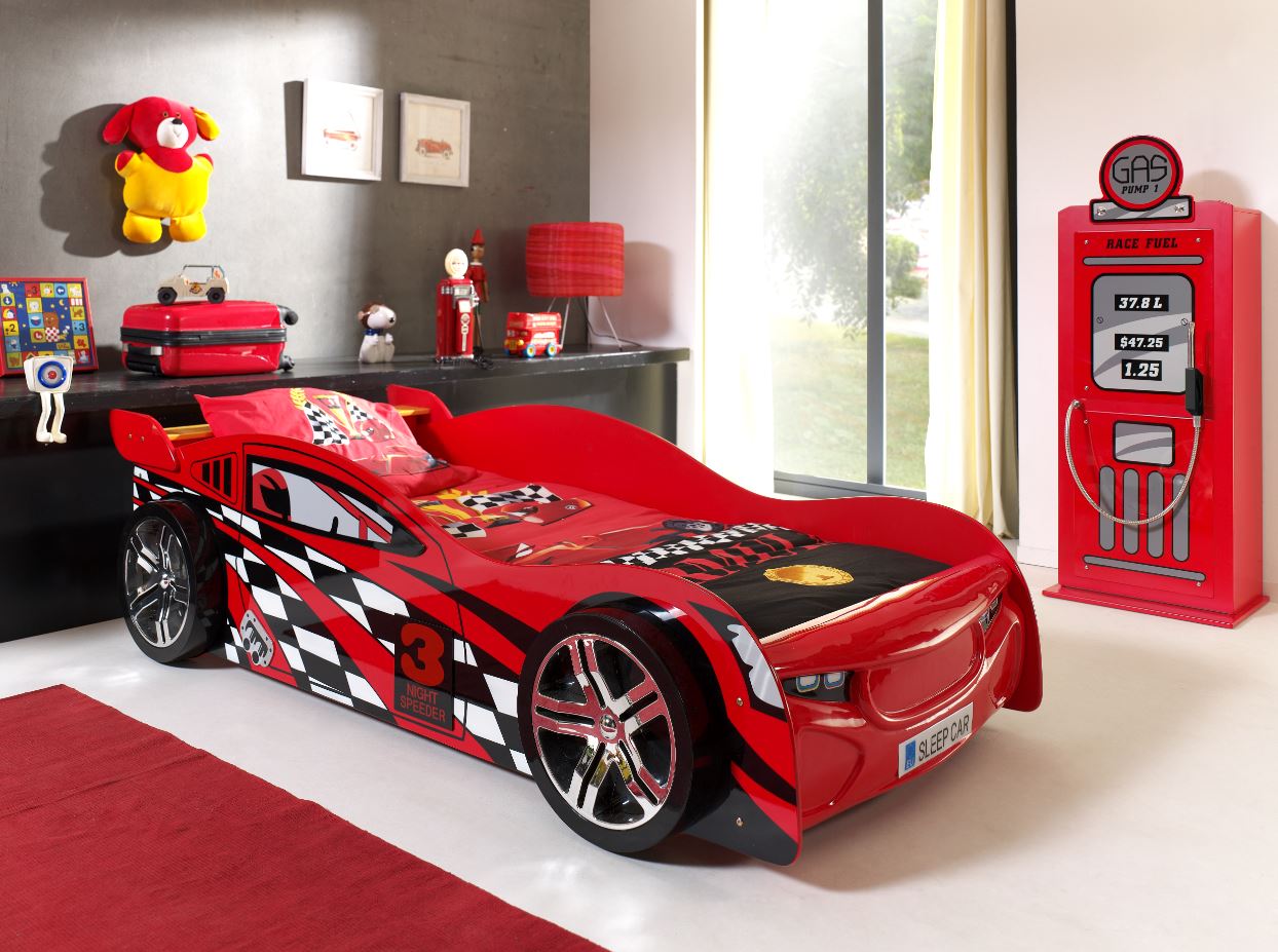 Vipack Night Speeder Kids Car Bed - Red