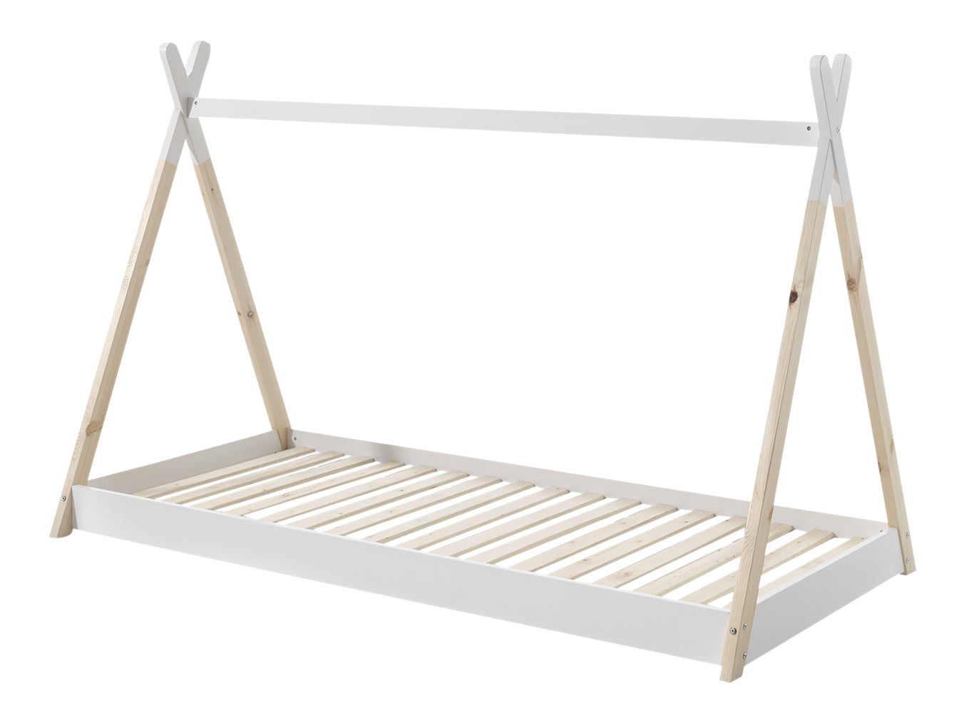 Vipack Tipi Kids Single Bed - Natural & White