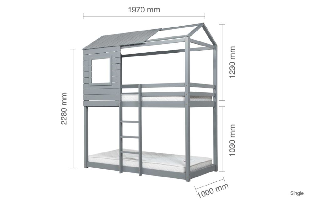 Birlea Adventure Bunk Bed in Grey