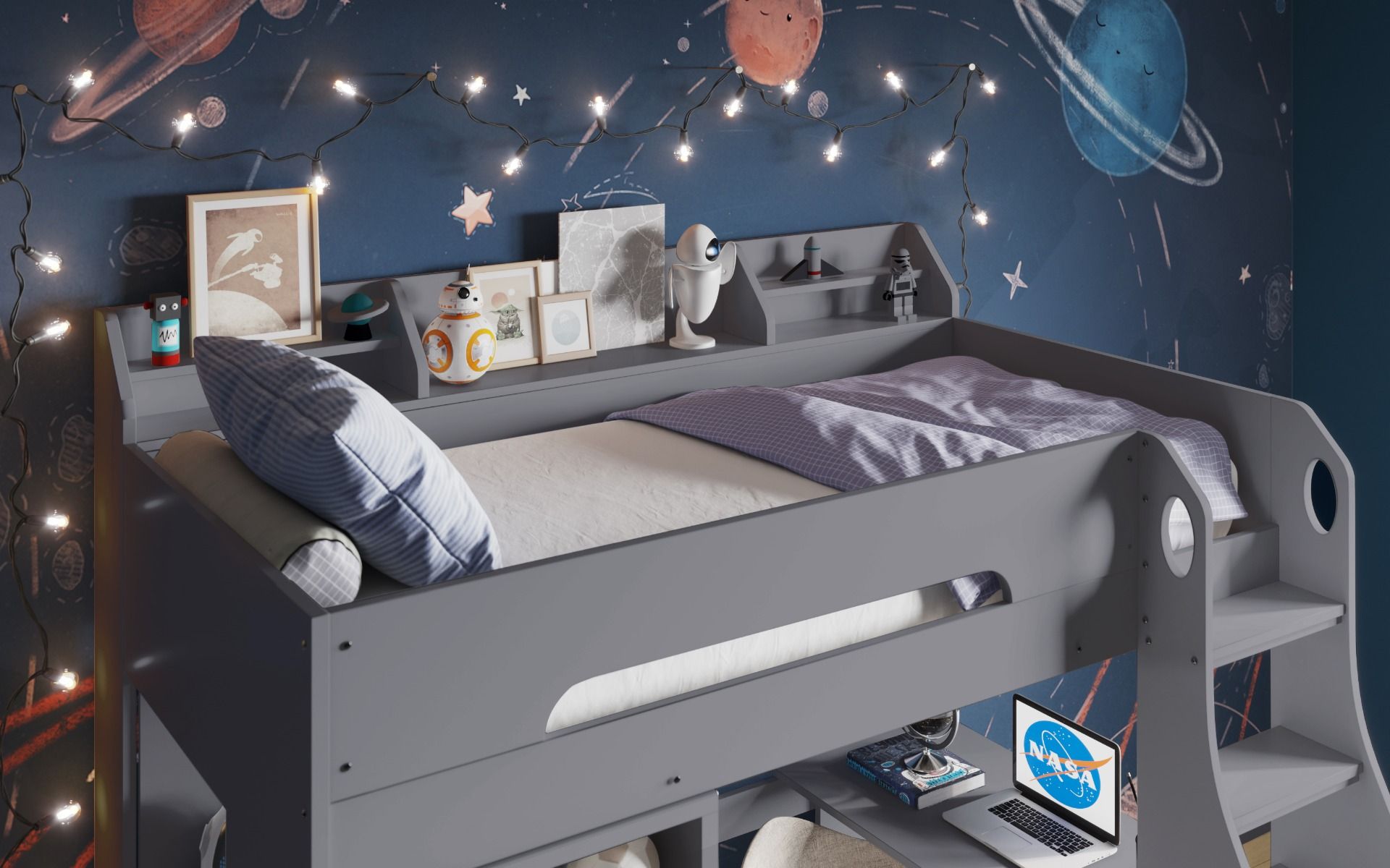 Flair Cosmic Storage Sleeper Bed - Grey