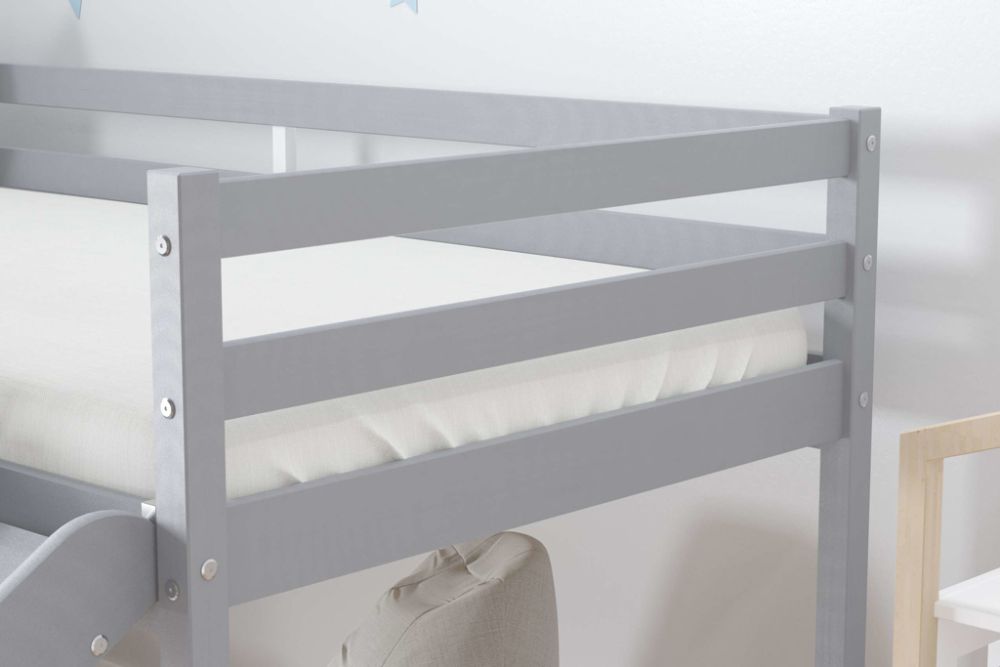 Birlea Frankie Grey Mid Sleeper Bed with Slide