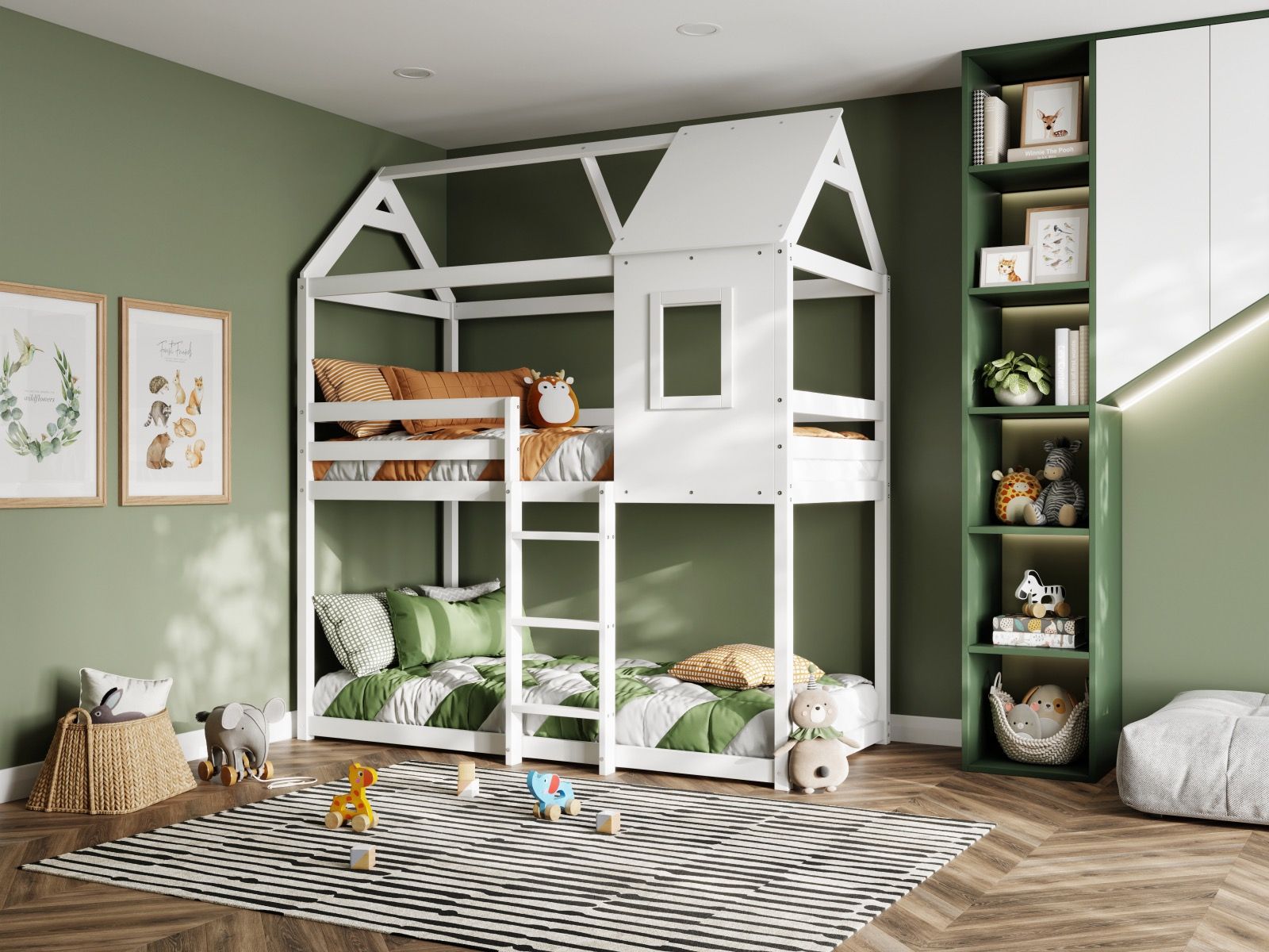 Flair Hideaway Wooden Bunk Bed - White