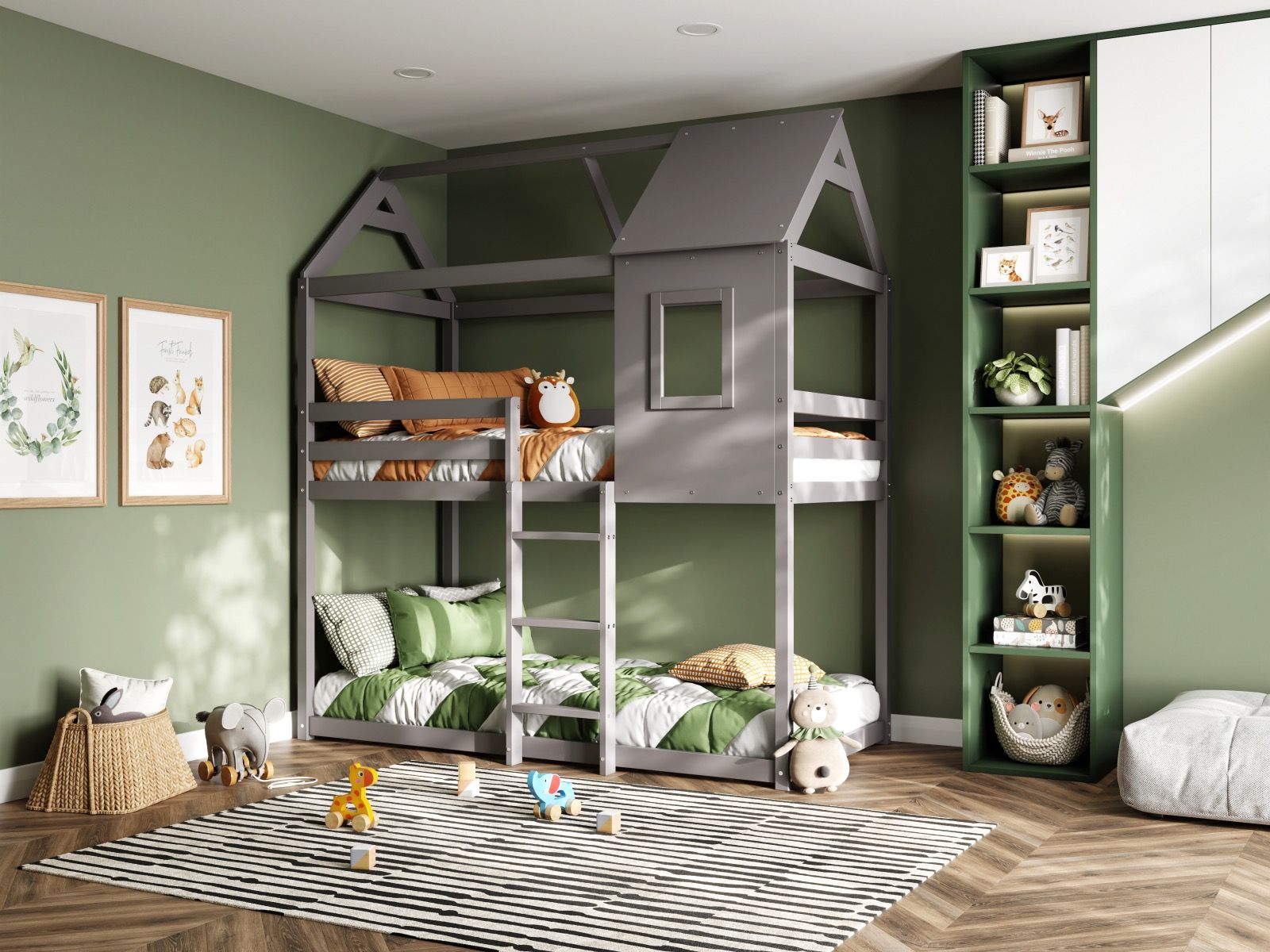 Flair Hideaway Wooden Bunk Bed - Grey