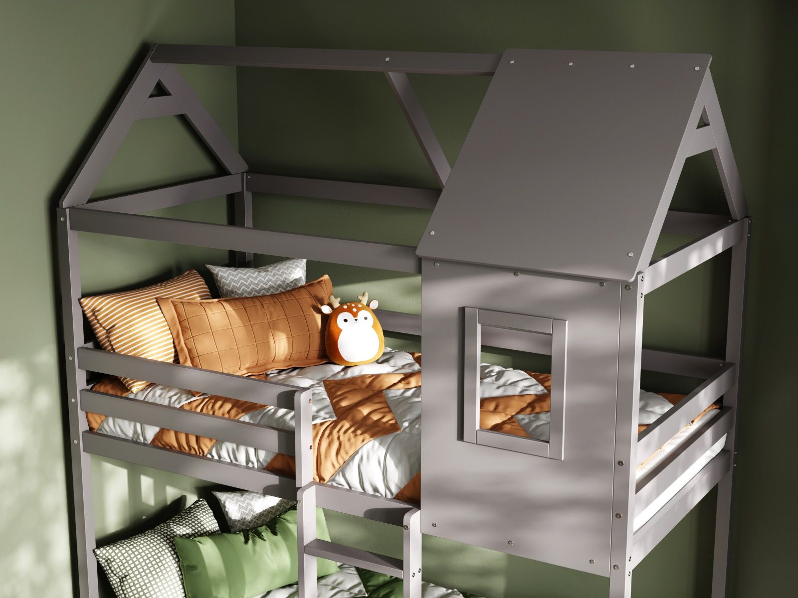 Flair Hideaway Wooden Bunk Bed - Grey