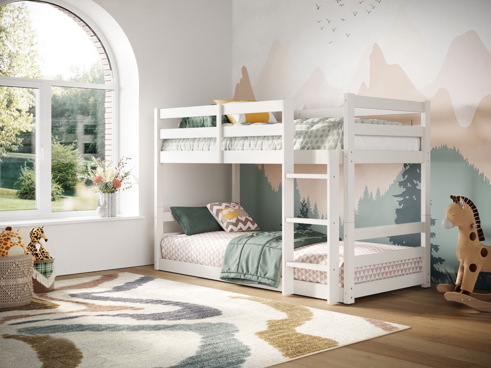 Flair Shasha Low Shorty Wooden Bunk Bed - White