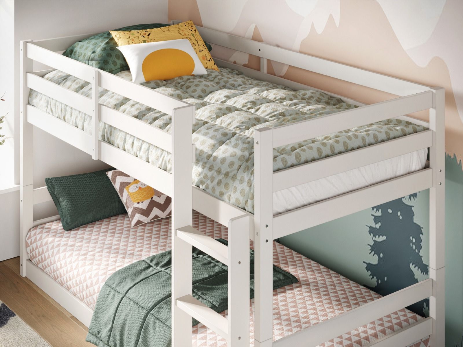 Flair Shasha Low Wooden Bunk Bed - White