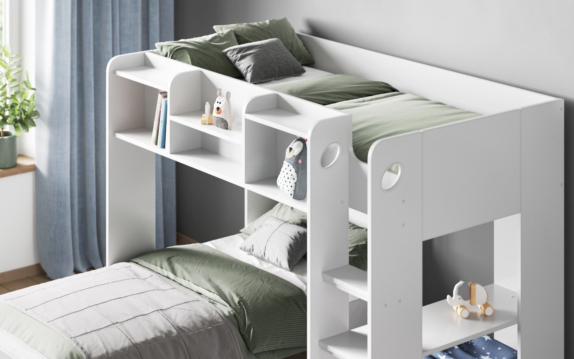 Flair Wizard Junior L Shaped Bunk Bed - White